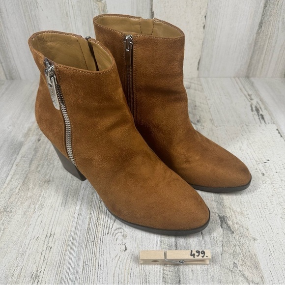 Nine West Neva Women's Ankle Boots Medium Brown Fabric #499 - Picture 13 of 13